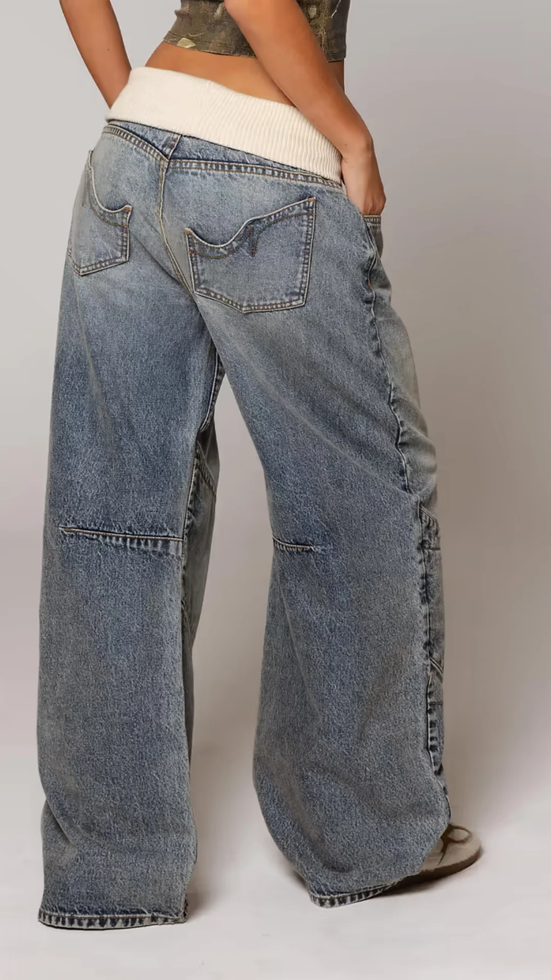 Vintage Fold-Over Jeans
