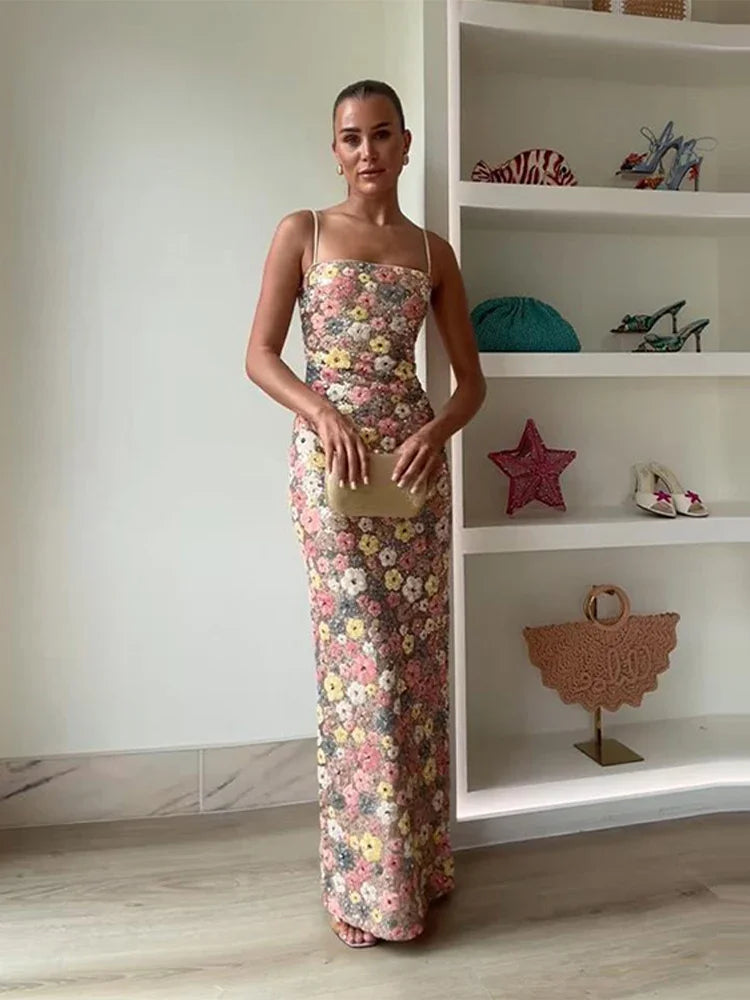 Grace – Funkelndes Blumen-Maxikleid