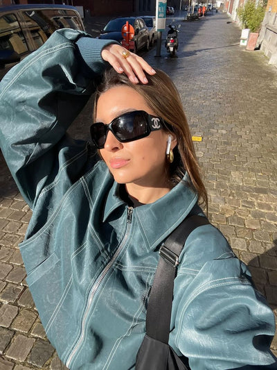 Rosie - Leder-Bomber-Jacke