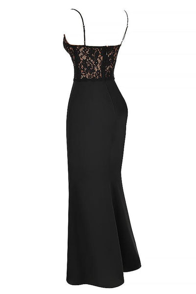 Sophie | Schwarzes Korsett-Maxi-Kleid